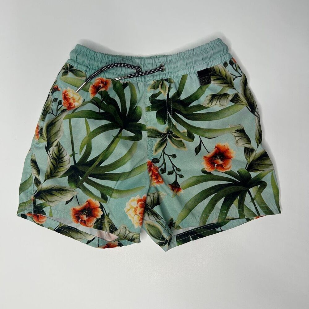 Agua Bendita Boys Tropical Print Swim trunks (kids size 4)